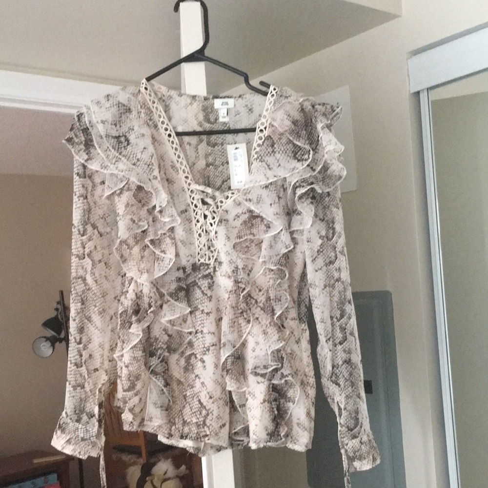 Never worn with tag. Snakeskin river island blouse